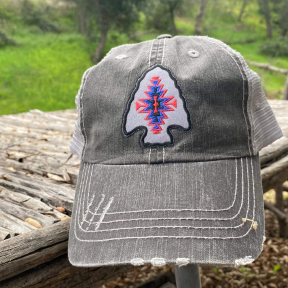 NWT Kele Arrowhead Cap Black Vintage Silver Mesh - Picture 1 of 1